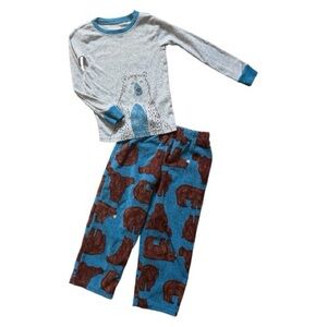 Boy’s 5T Bear Long Sleeve Pajama Set, Fleece Pant,  Carters